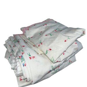 Dan River vintage pink mini rose print sheets set 4 pieces FULL